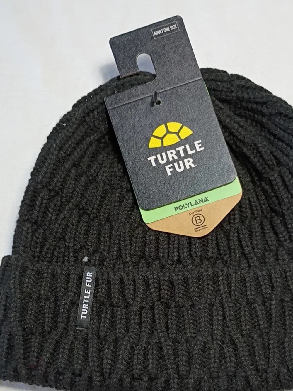 NWT Turtle Fur Polyana Alfie Black Knit Cuffed Beanie Adult One Size Winter